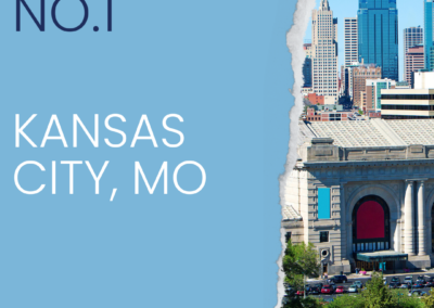 An infographic that reads "NO. 1 Kansas City, MO"