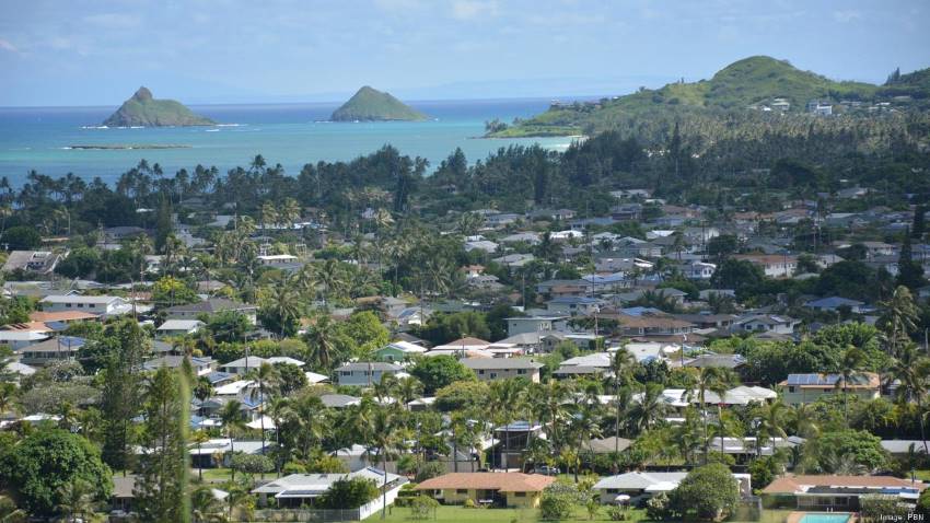aerial view of build to rent community in Oahu Hawaii