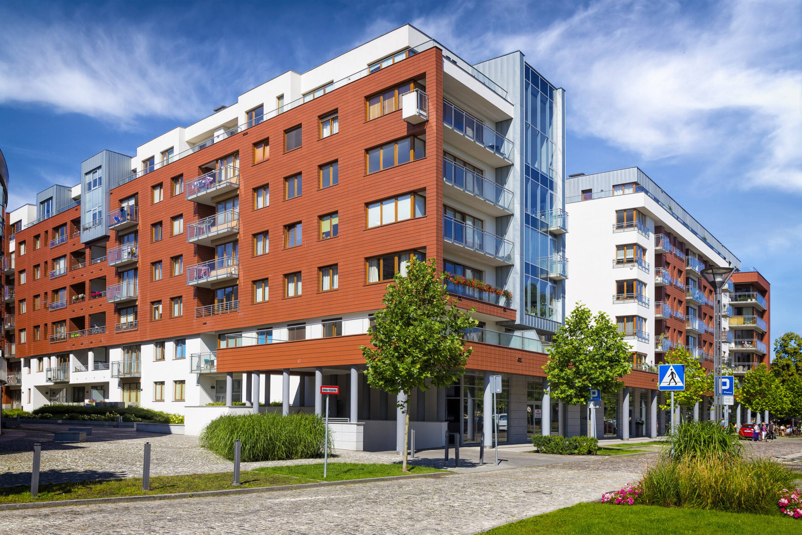 New modern colorful complex of apartment buildings