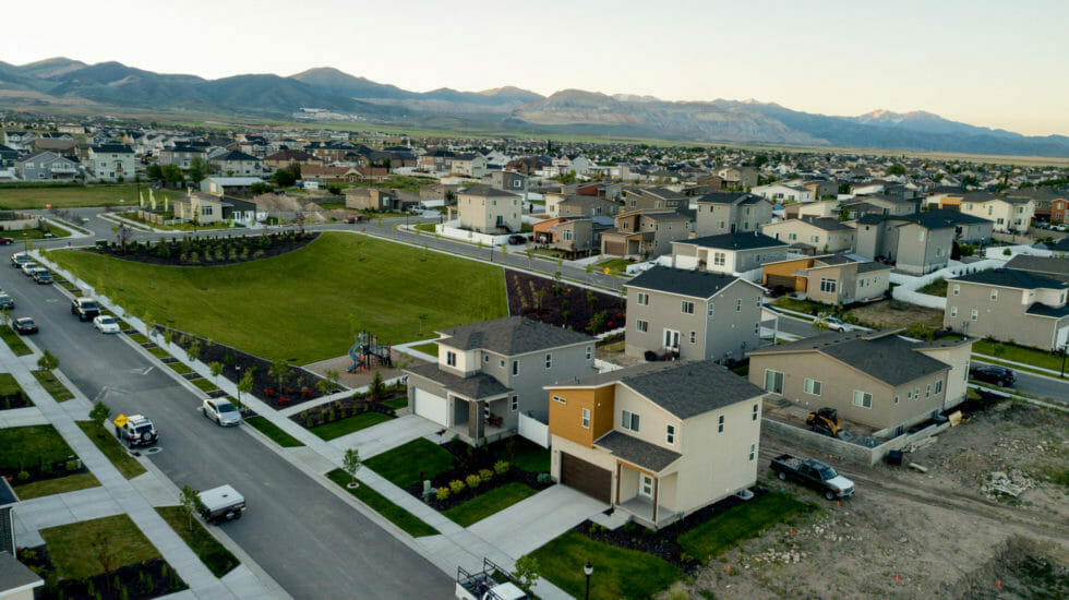 Aerial Drone View Of New Construction And Existing Homes In A Residential District In Salt Lake City, Utah Comerica Park in Detroit, Michigan