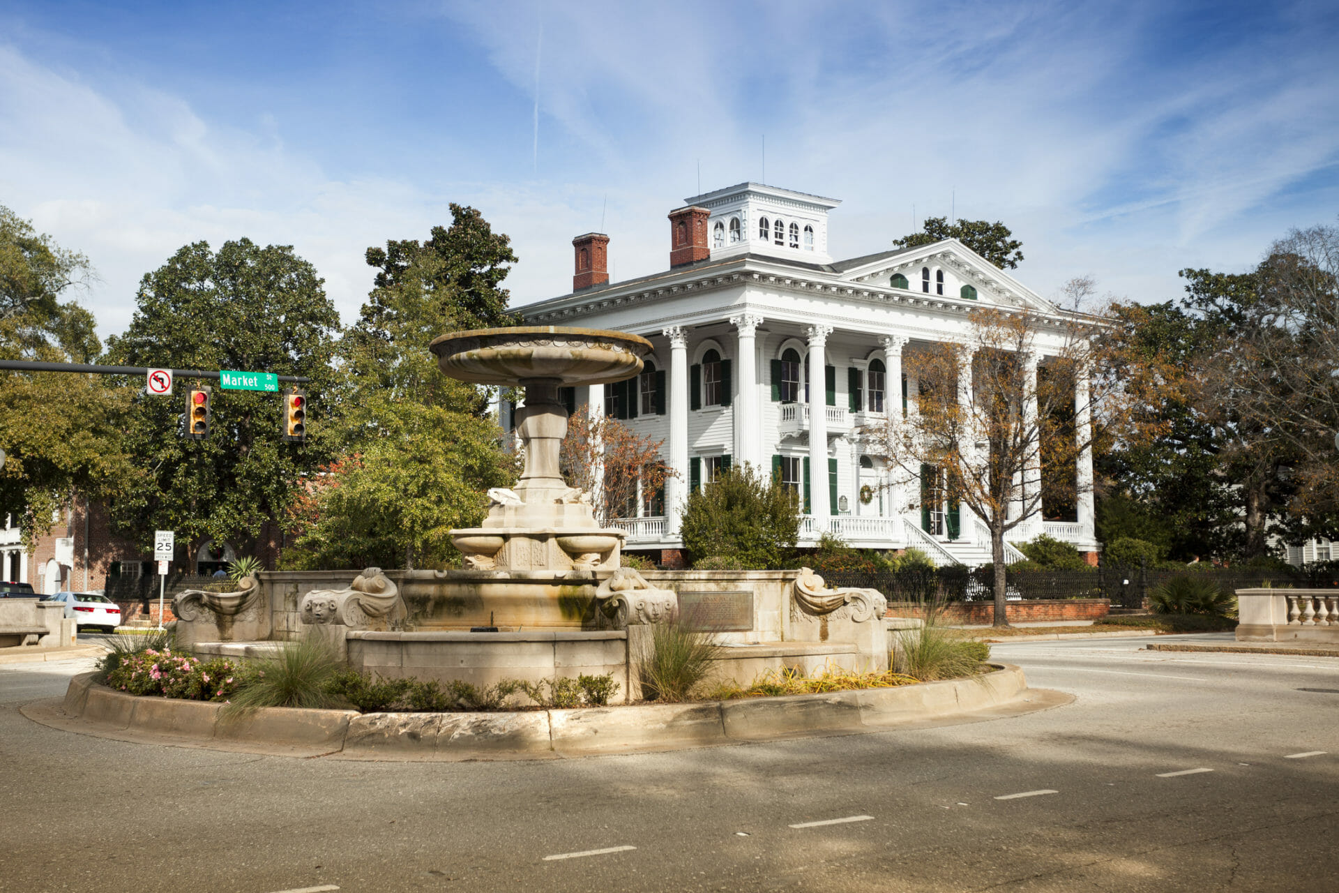 Antebellum home in Wilmington North Carolina Comerica Park in Detroit, Michigan