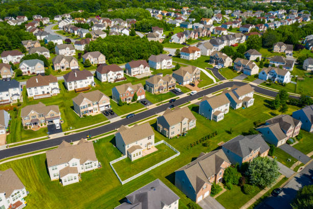Aerial photo residential upscale homes in Brookside Delaware USA
