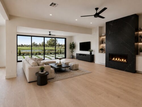 Renovated living room of a luxury fix and flip in Las Vegas, Nevada
