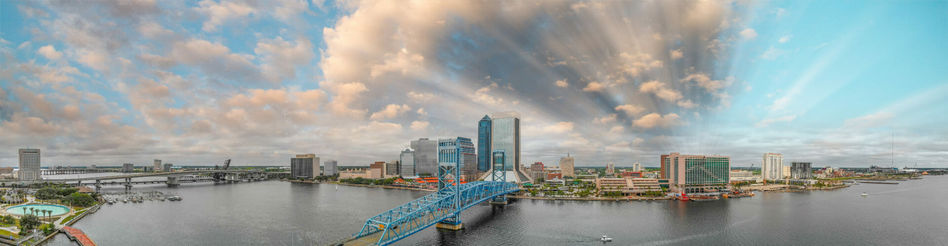 View of Jacksonville Florida at sunset